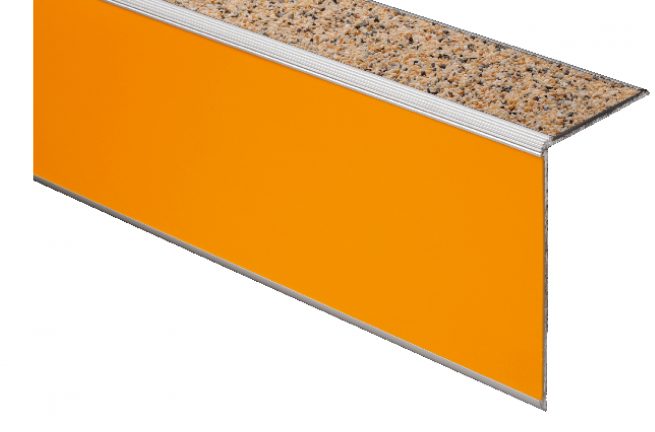 Nez de marche aluminium mineral avec insert signaletique