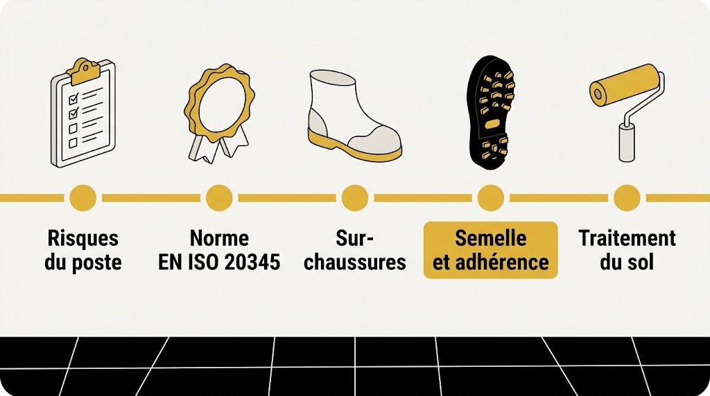 Cinq repères autour d'une chaussure de sécurité, des critères de choix au traitement du sol